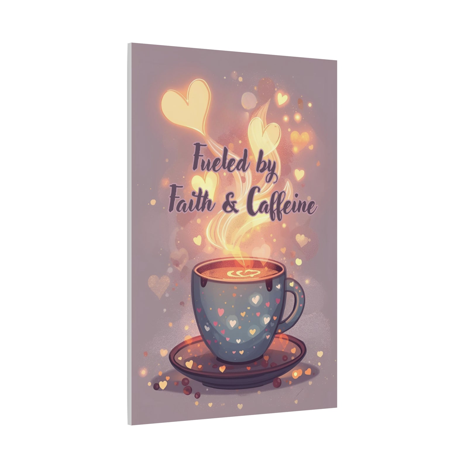 Canvas Wall Art "Fueled by Faith & Caffeine" — Coffee Lover Inspirational Home - Coffee Shop Decor