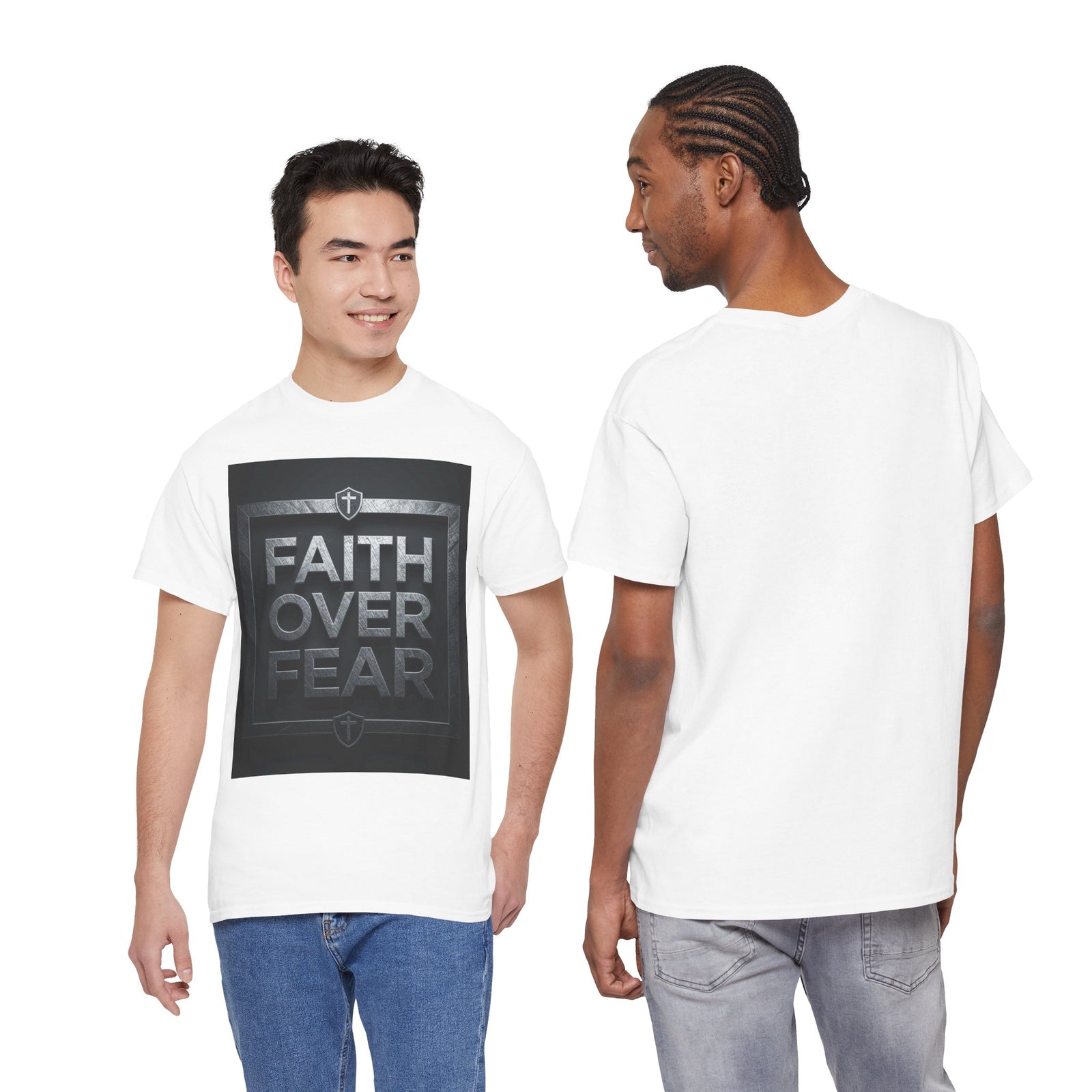 Faith Over Fear T-Shirt — Inspirational Christian Tee with Bold Typography For Men & Women