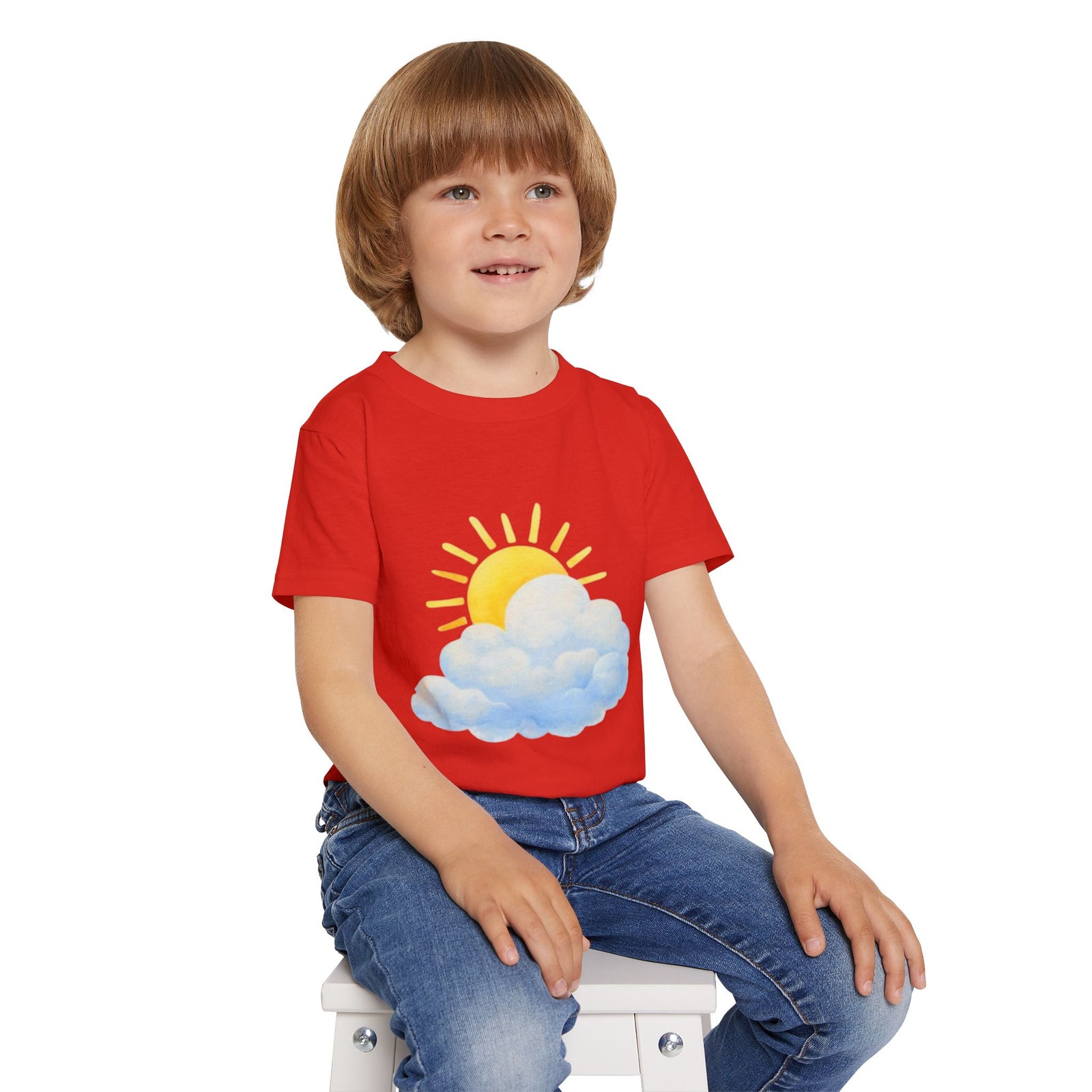 Sunny Cloud Toddler T‑Shirt — Cute Sun & Cloud Graphic Tee for Kids