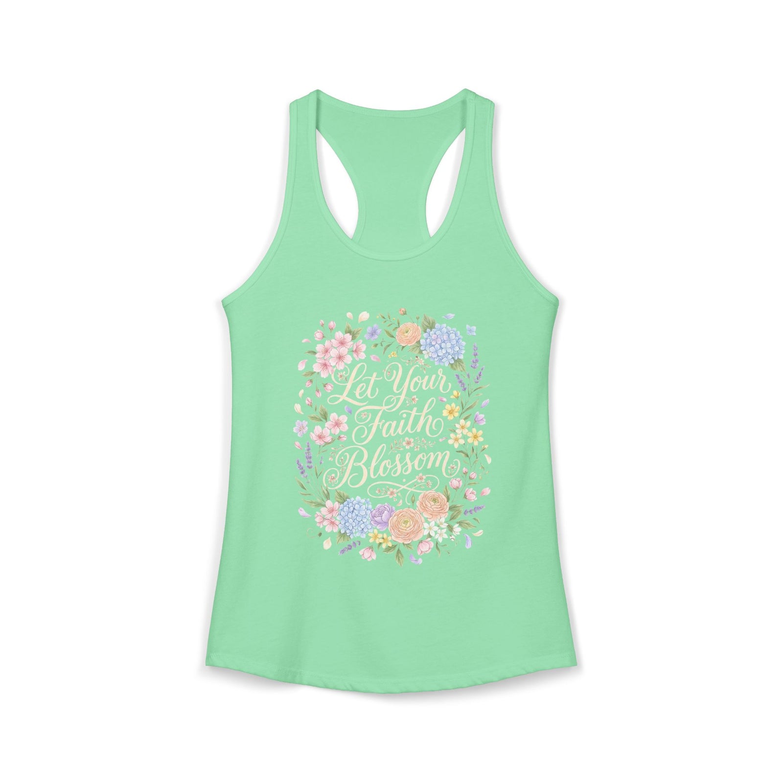 Grow in Grace Women's Christian Tank Top – Inspirational Faith Shirt – Floral Christian Summer Apparel