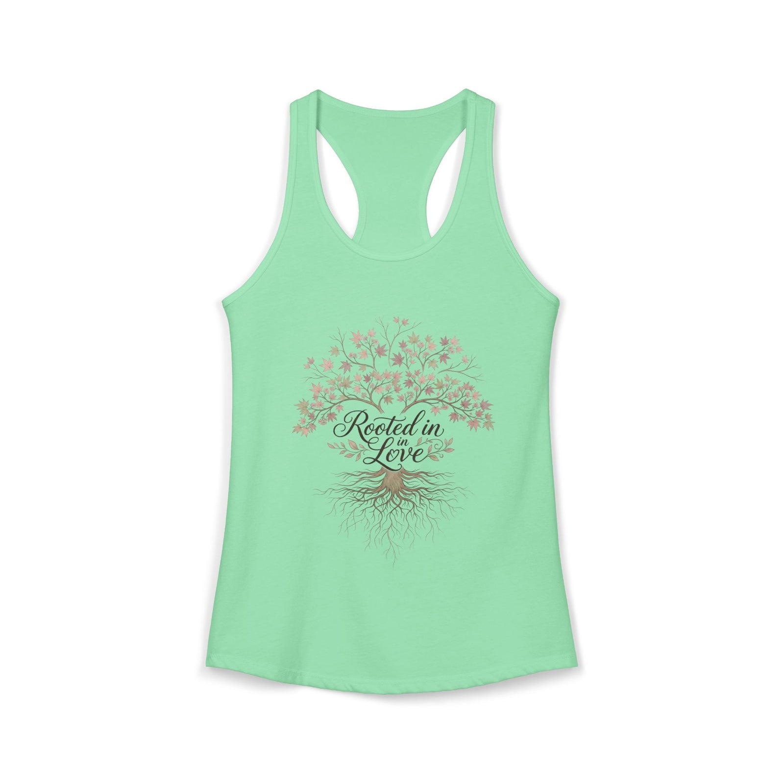 Rooted in Christ Women's Christian Tank Top – Faith Tree Shirt – Inspirational Christian Summer Apparel