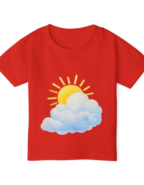 Load image into Gallery viewer, Sunny Cloud Toddler T‑Shirt — Cute Sun &amp; Cloud Graphic Tee for Kids
