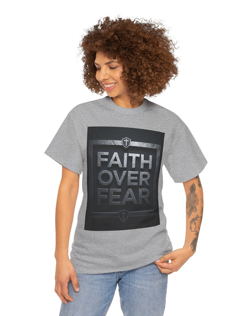 Load image into Gallery viewer, Faith Over Fear T-Shirt — Inspirational Christian Tee with Bold Typography For Men &amp; Women
