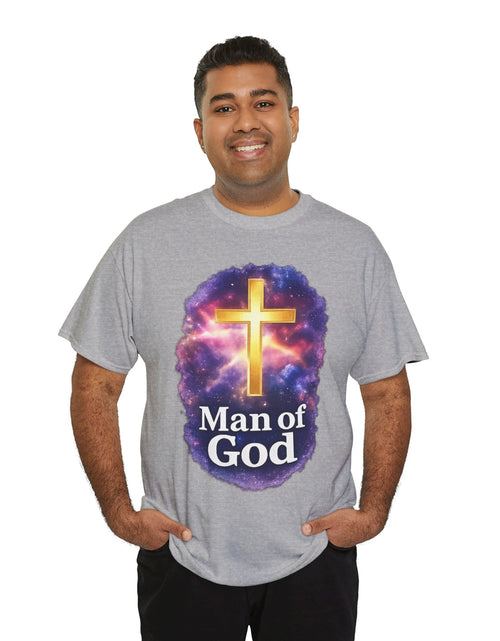 Load image into Gallery viewer, Man of God T-Shirt — Christian Cross  Men &amp; Boys Graphic Tee
