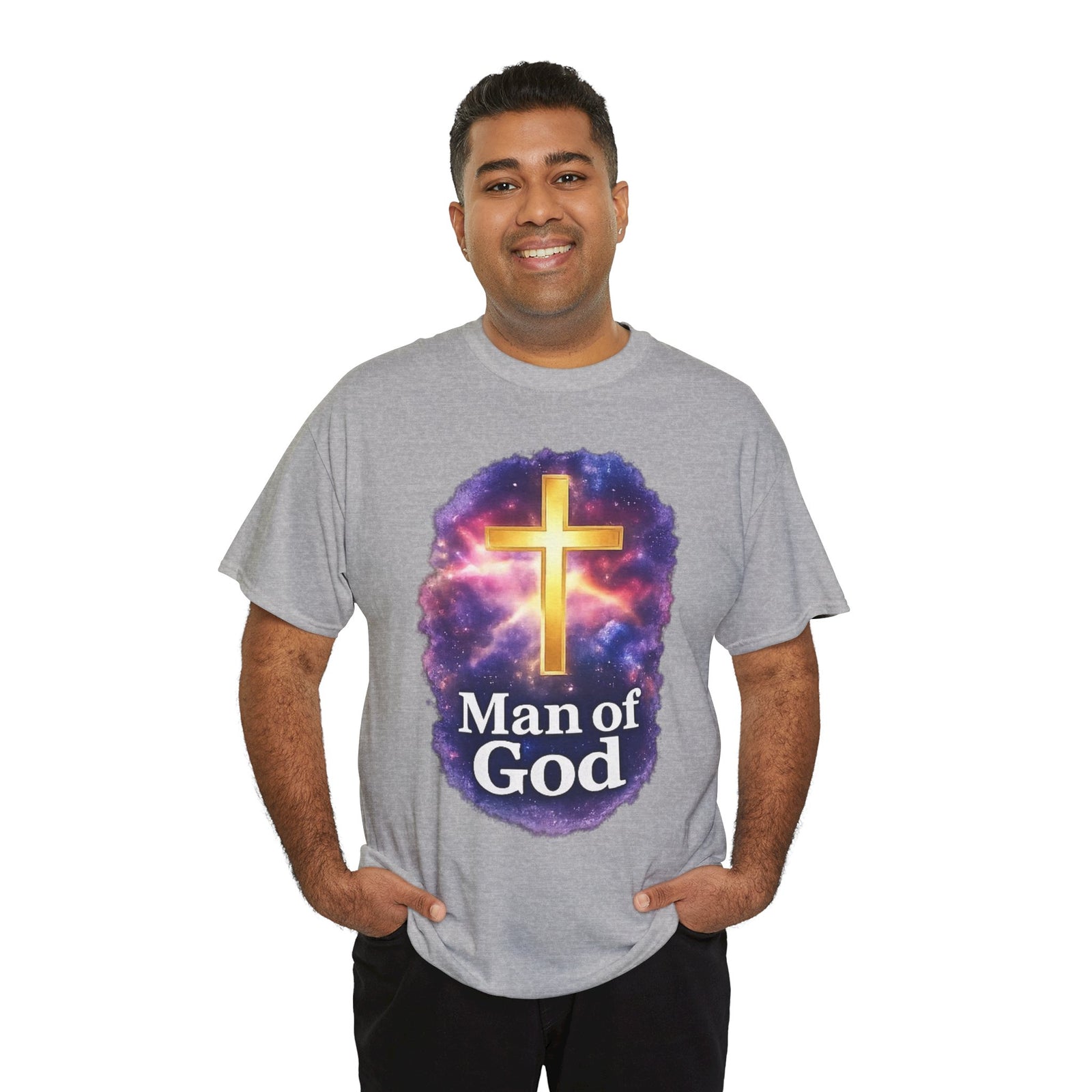Man of God T-Shirt — Christian Cross  Men & Boys Graphic Tee
