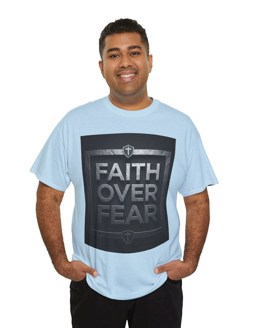 Load image into Gallery viewer, Faith Over Fear T-Shirt — Inspirational Christian Tee with Bold Typography For Men &amp; Women
