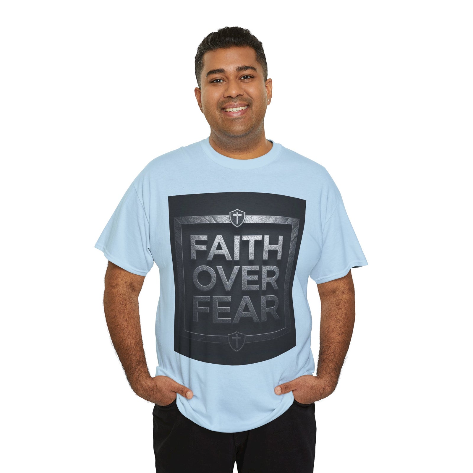 Faith Over Fear T-Shirt — Inspirational Christian Tee with Bold Typography For Men & Women