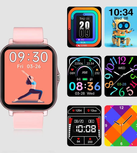 Smart Fitness Tracker Watch for Android/Ios - IP68, Heart Rate/Blood Oxygen/Sleep Monitoring, 8 Sports Modes, Breath Training, Weather Updates - 1.69-Inch Display for Men and Women (Rose Gold)