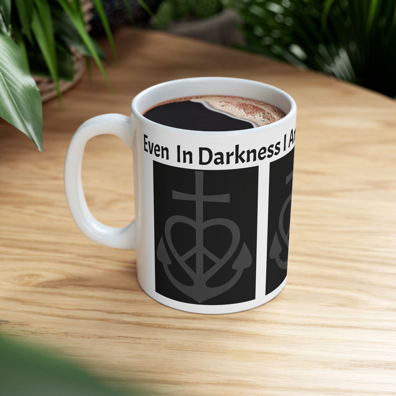 Anchor of Faith Ceramic Mug — "Even in Weakness I am Anchored" Christian Coffee Cup 11 oz & 15 oz