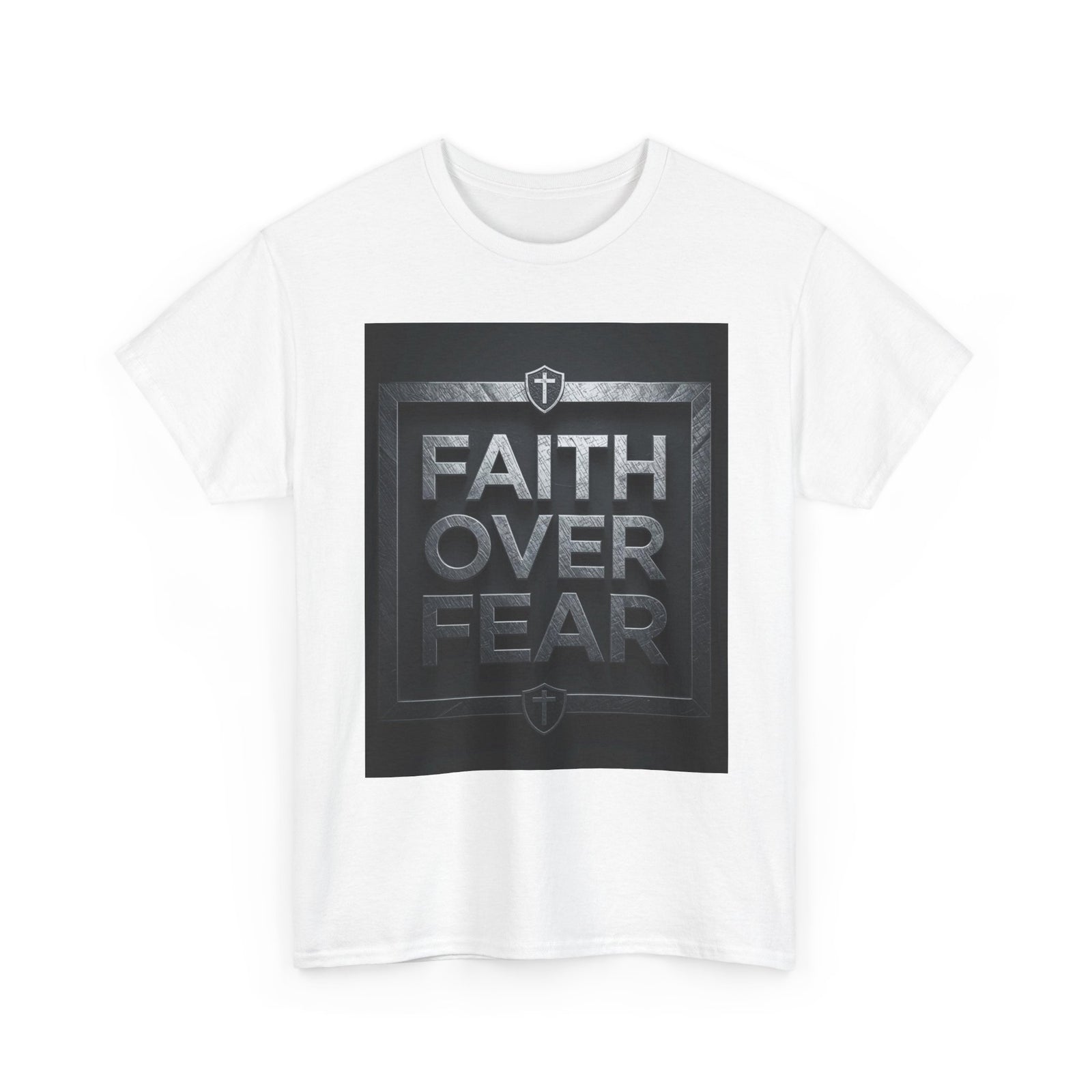 Faith Over Fear T-Shirt — Inspirational Christian Tee with Bold Typography For Men & Women