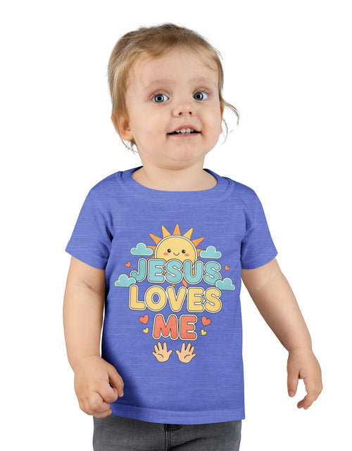 Load image into Gallery viewer, Toddler T-Shirt — "Jesus Loves Me" Cute Sun Christian Tee for Kids

