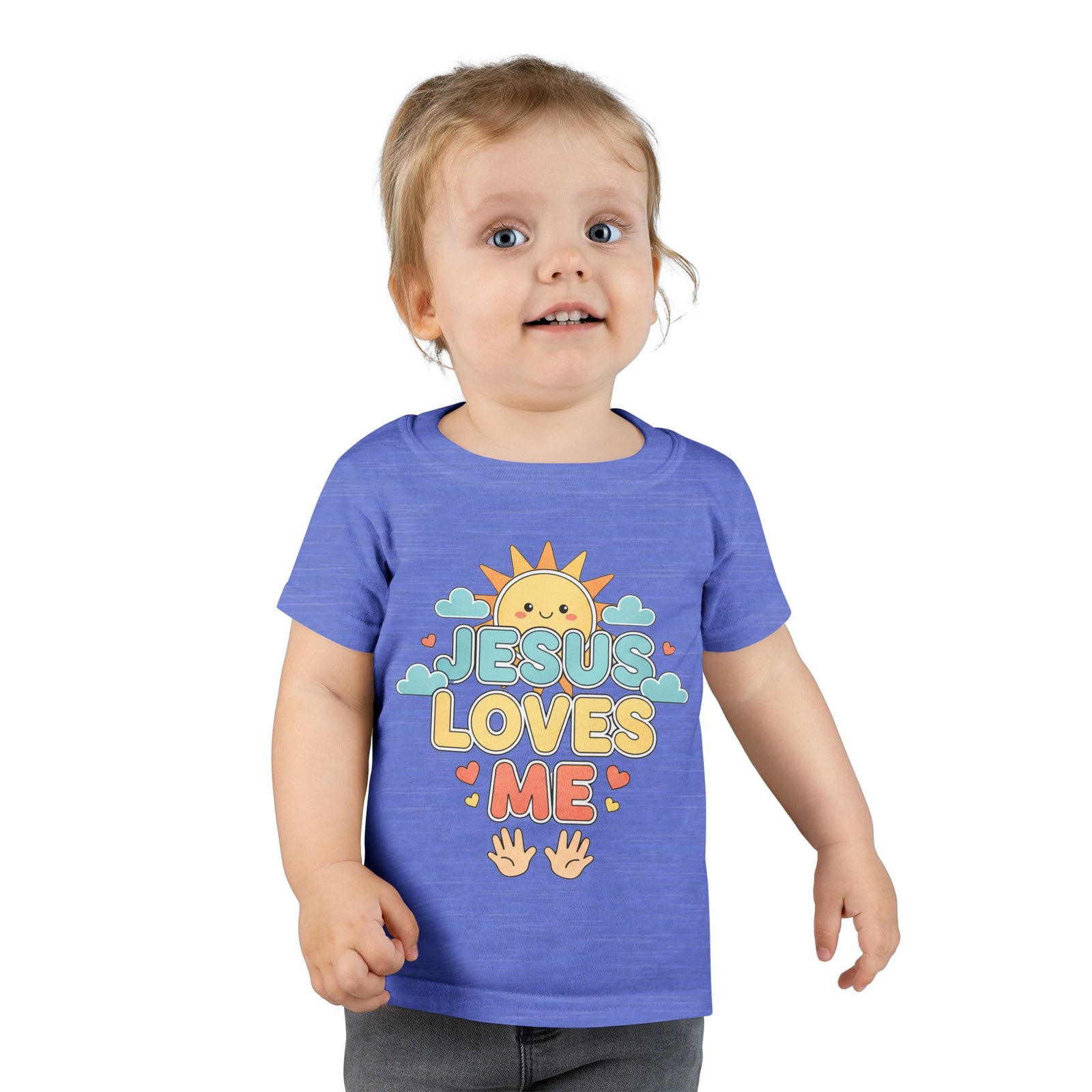 Toddler T-Shirt — "Jesus Loves Me" Cute Sun Christian Tee for Kids