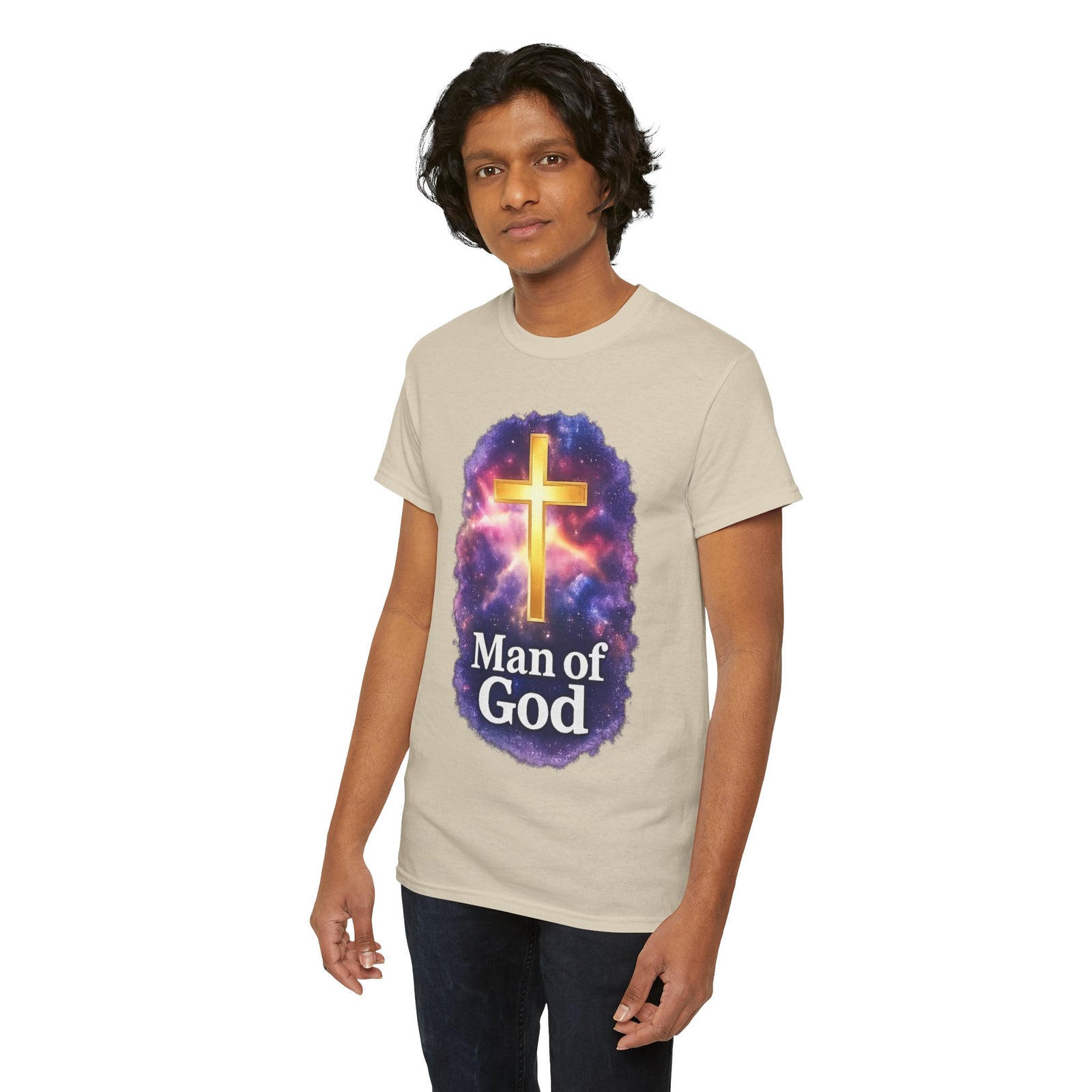 Man of God T-Shirt — Christian Cross  Men & Boys Graphic Tee