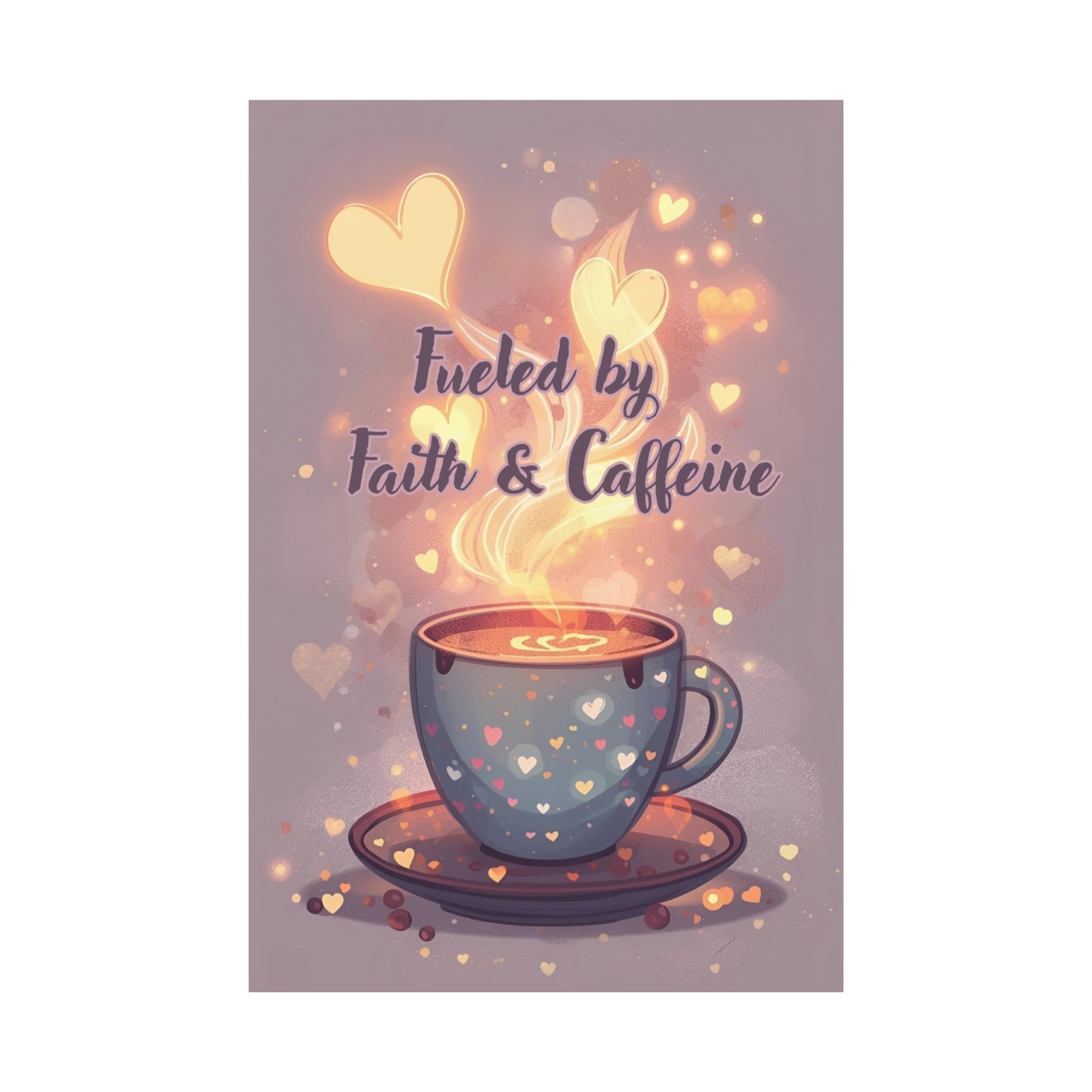 Canvas Wall Art "Fueled by Faith & Caffeine" — Coffee Lover Inspirational Home - Coffee Shop Decor