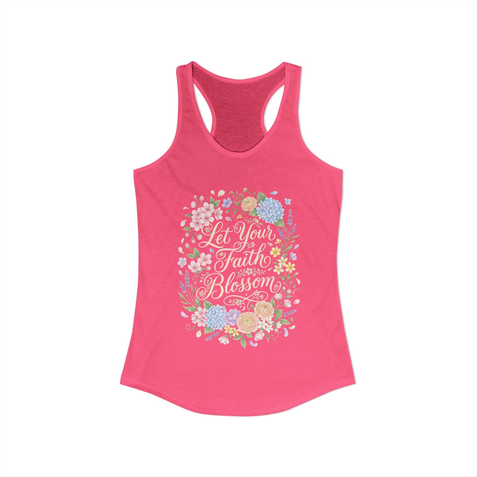 Grow in Grace Women's Christian Tank Top – Inspirational Faith Shirt – Floral Christian Summer Apparel