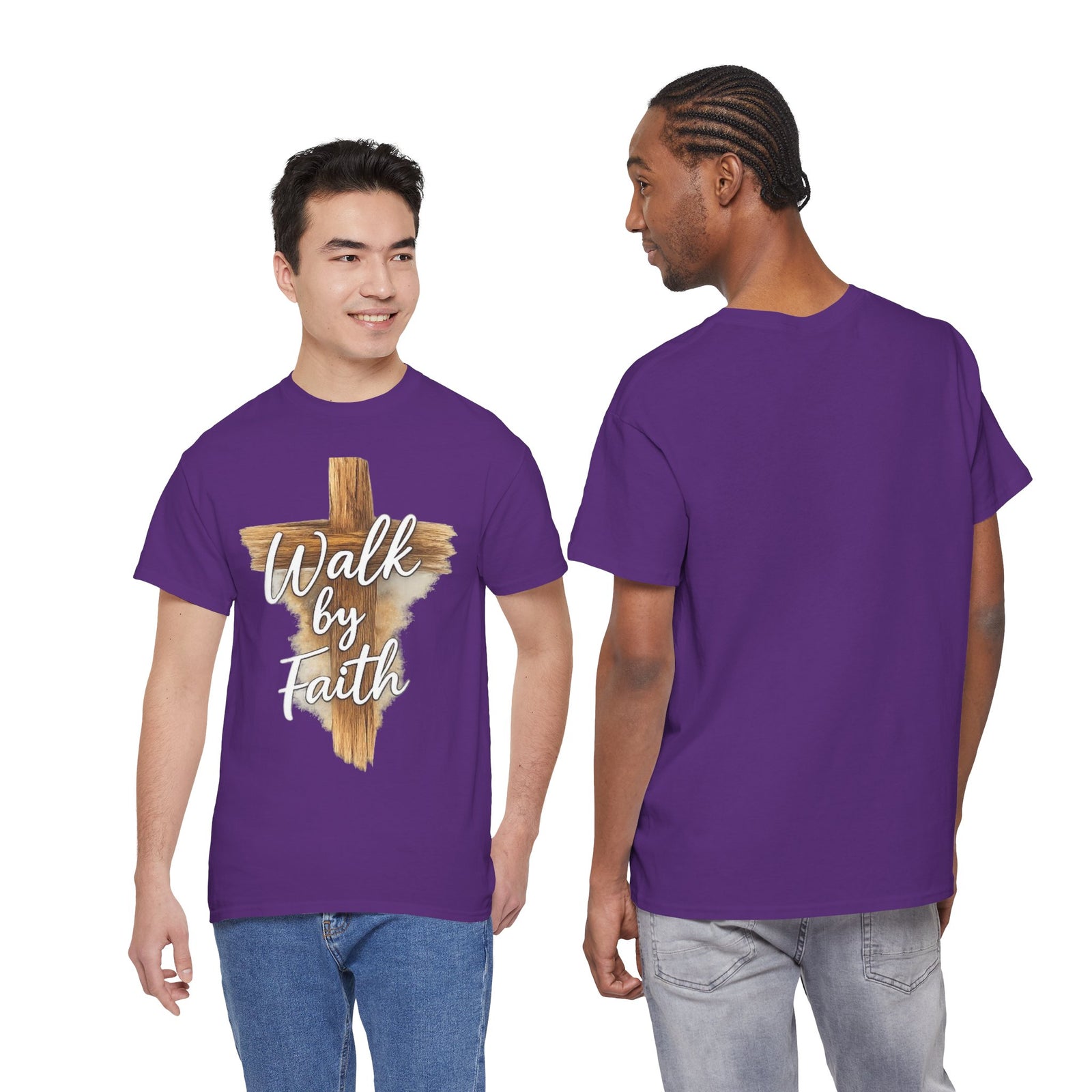 Walk By Faith Tee — Christian Cross Faith Men's T‑Shirt