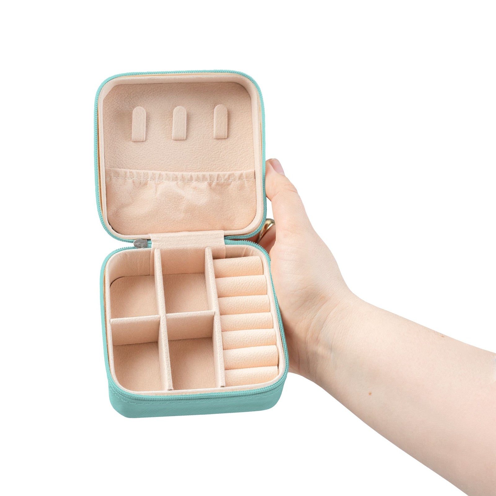 Faith Jewelry Travel Case – Cute Compact Organizer with 'Faith Love Hope' Design For Women and girls