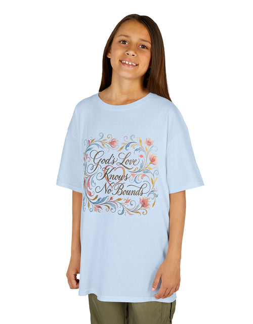 Load image into Gallery viewer, Kids Tee — "God's Love Knows No Bounds" Floral Shirt
