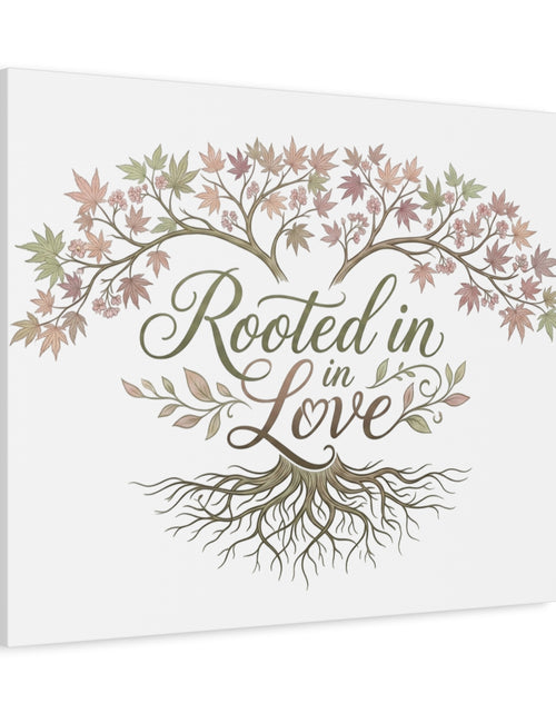 Load image into Gallery viewer, Rooted in Love Tree Canvas Wall Art — Inspirational Family Quote Home Decor
