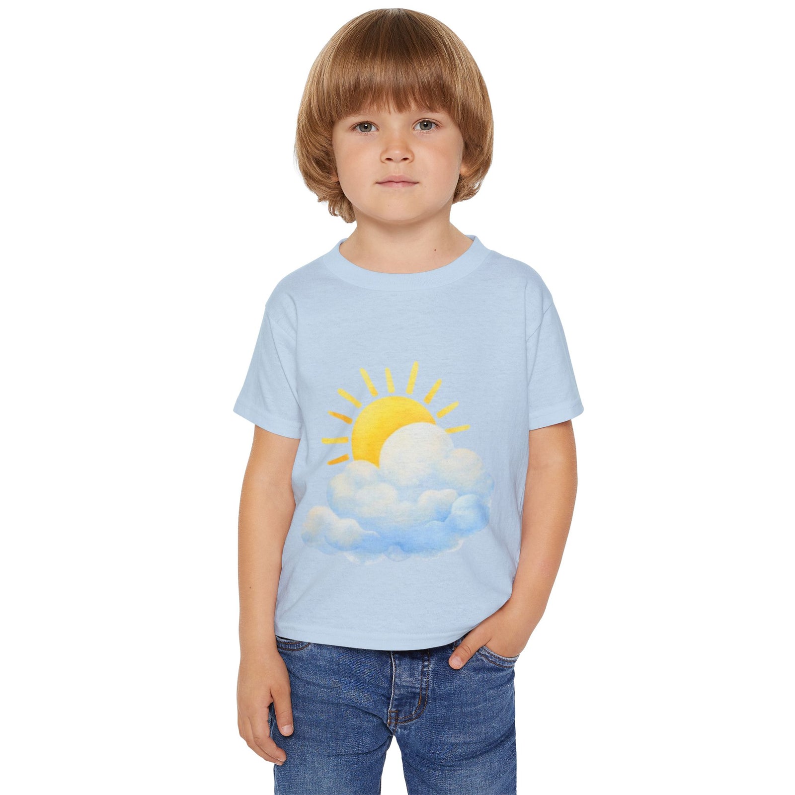 Sunny Cloud Toddler T‑Shirt — Cute Sun & Cloud Graphic Tee for Kids