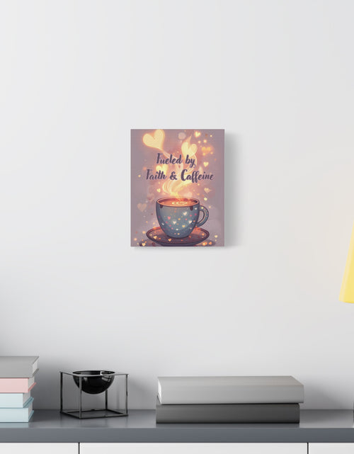 Load image into Gallery viewer, Canvas Wall Art "Fueled by Faith &amp; Caffeine" — Coffee Lover Inspirational Home - Coffee Shop Decor
