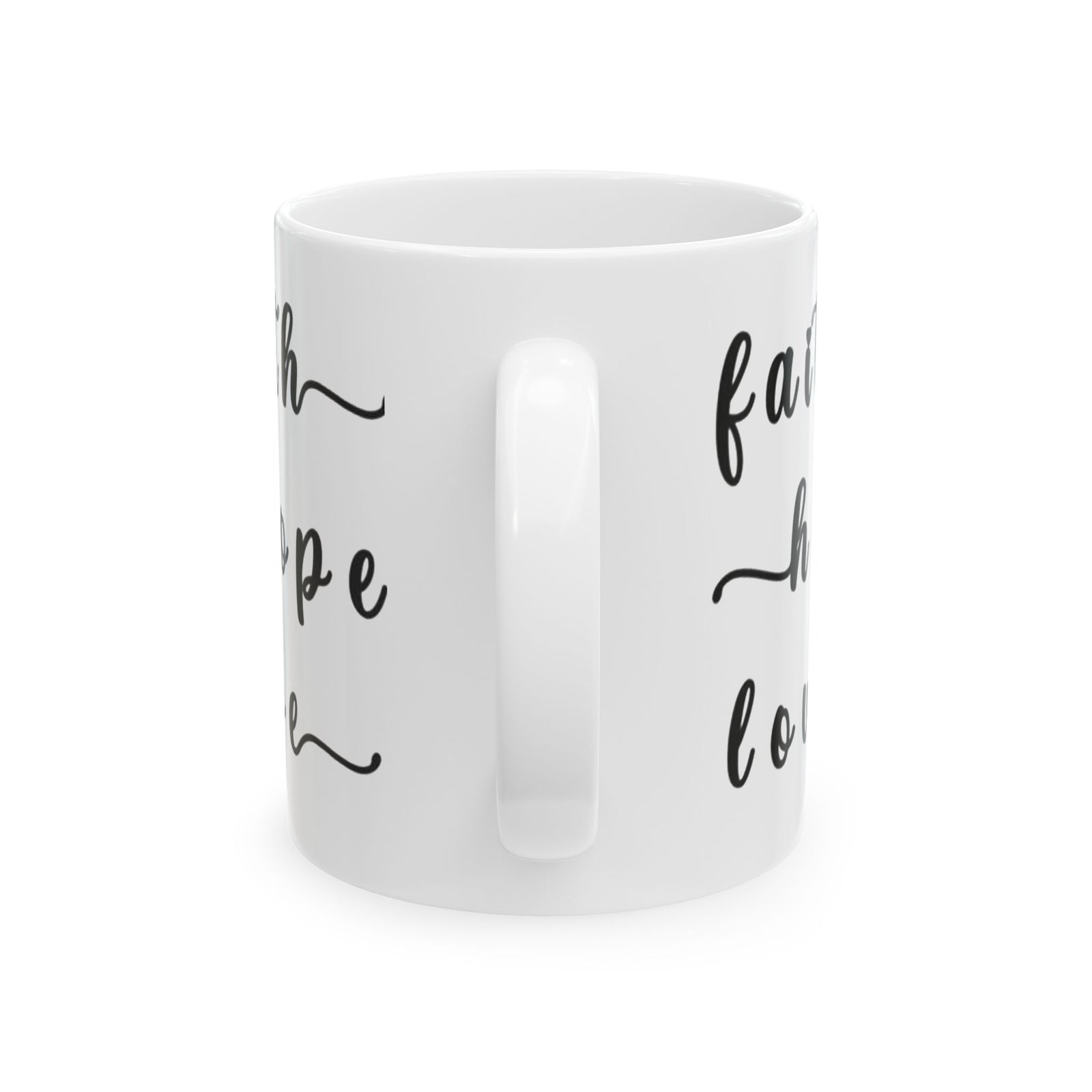 Faith Hope Love Ceramic Coffee Mug — Inspirational Scripture Coffee Lovers Cup 11 oz & 15 oz