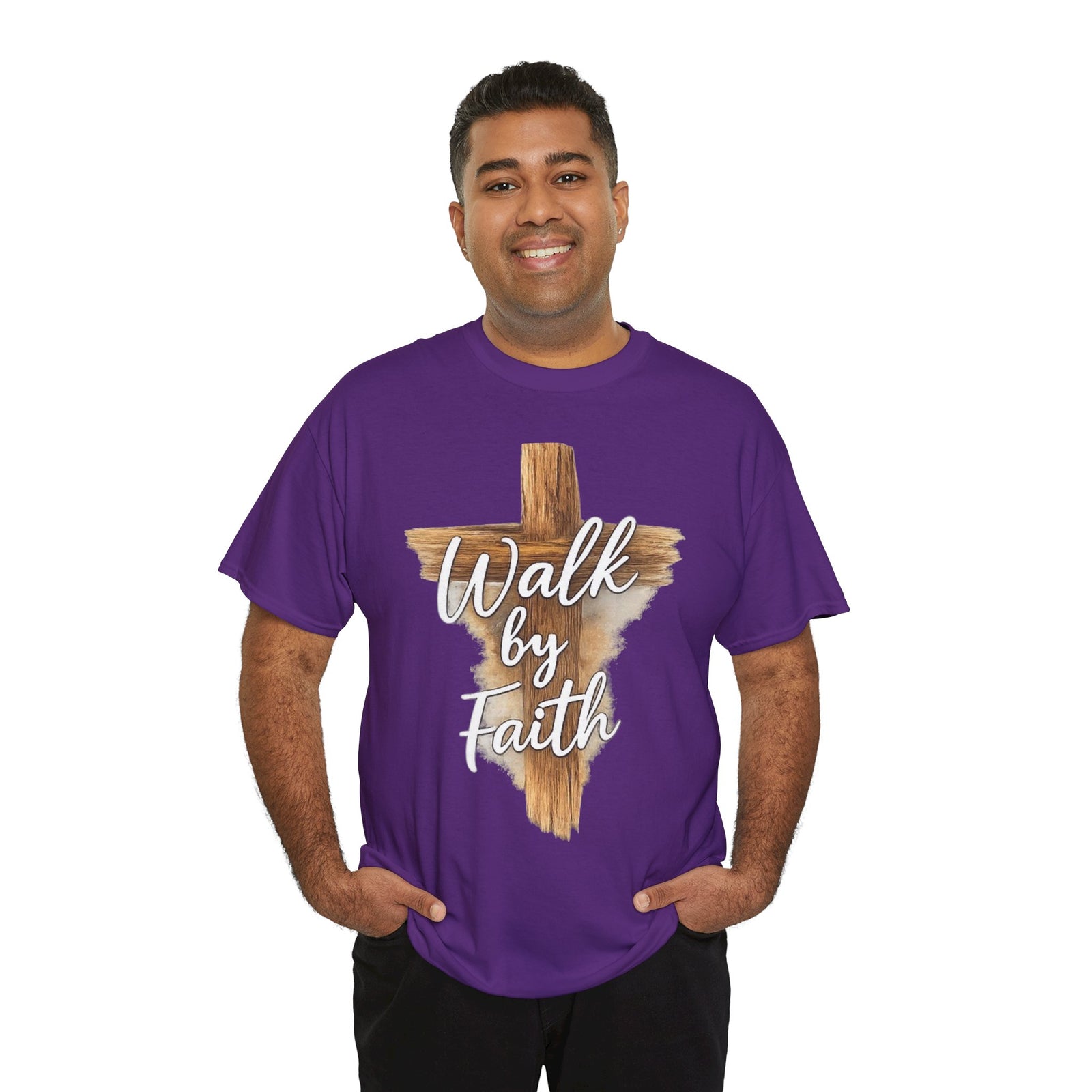 Walk By Faith Tee — Christian Cross Faith Men's T‑Shirt