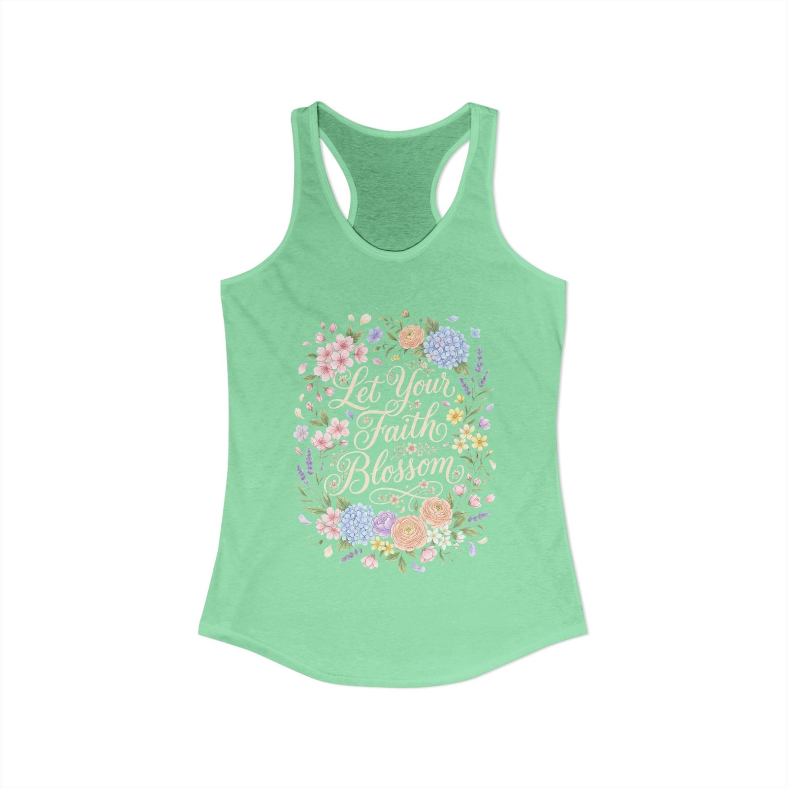 Grow in Grace Women's Christian Tank Top – Inspirational Faith Shirt – Floral Christian Summer Apparel