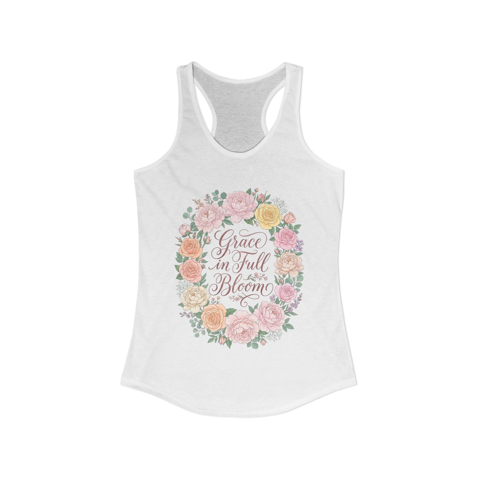 Faith Grows Here Women's Christian Tank Top – Inspirational Faith Apparel – Summer Christian Shirt