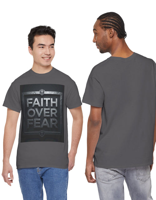 Load image into Gallery viewer, Faith Over Fear T-Shirt — Inspirational Christian Tee with Bold Typography For Men &amp; Women
