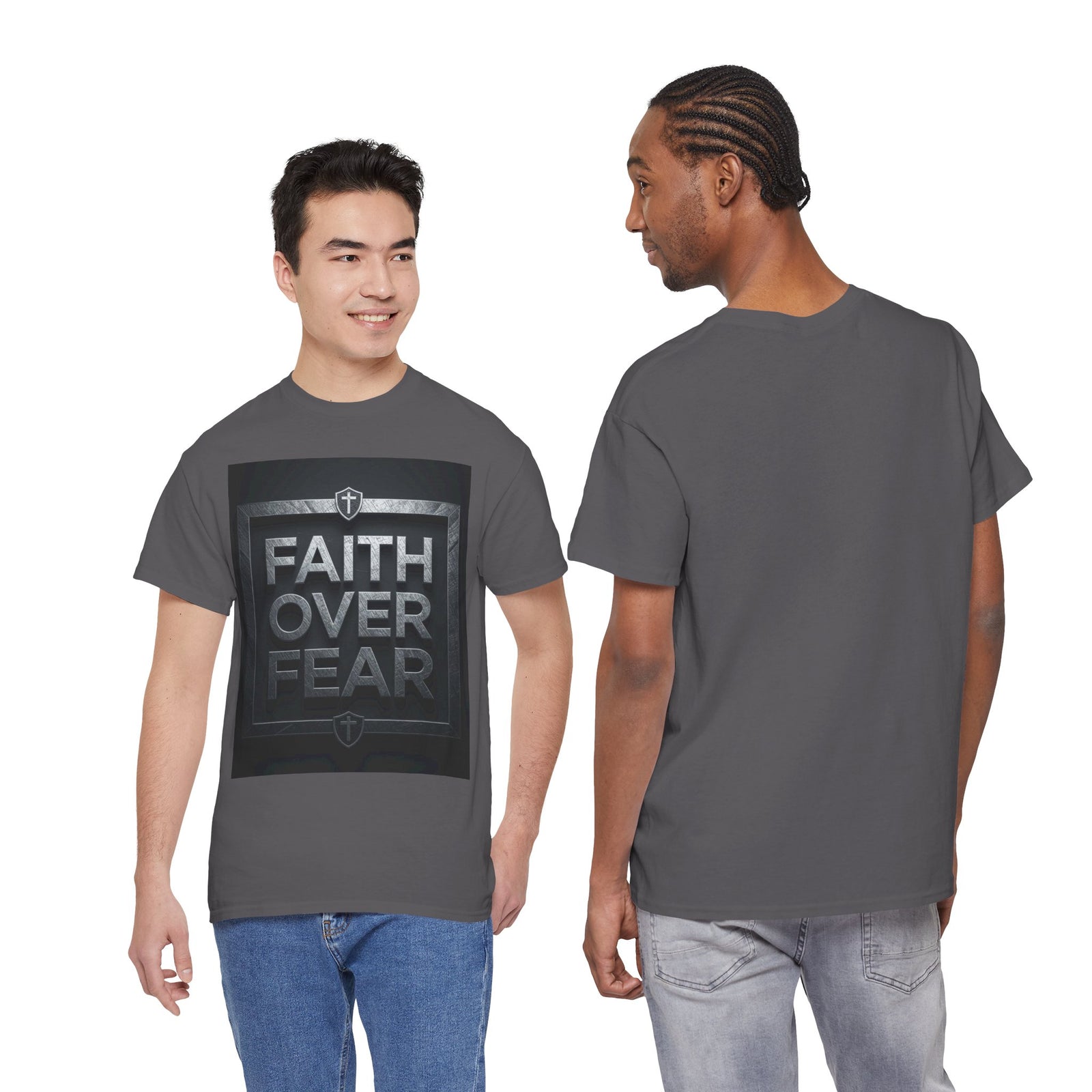 Faith Over Fear T-Shirt — Inspirational Christian Tee with Bold Typography For Men & Women