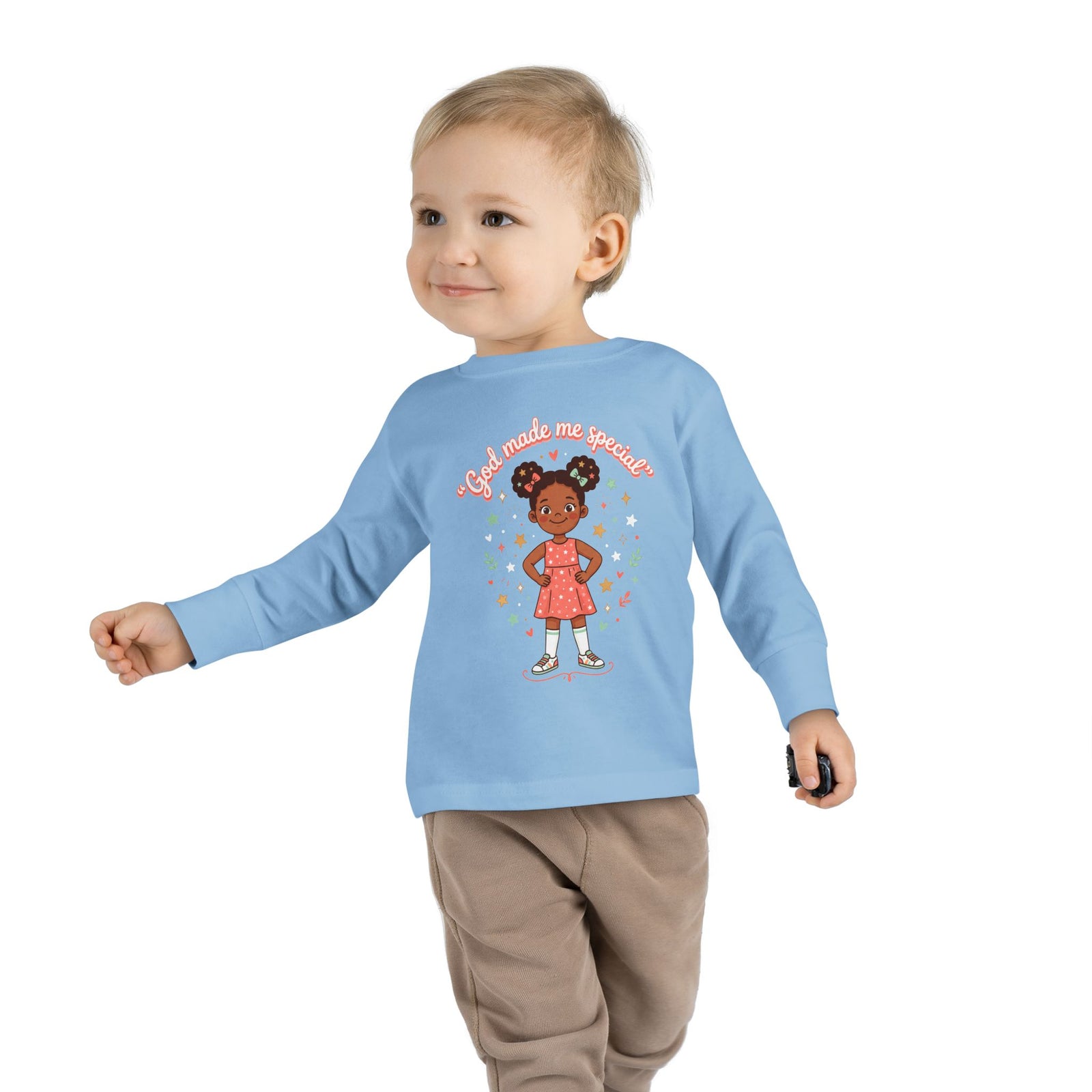 God Made Me Special Girls Long Sleeve Shirt | Christian Toddler Girl Shirt | Faith-Based Kids Clothes | Cute Religious Gift for Girls