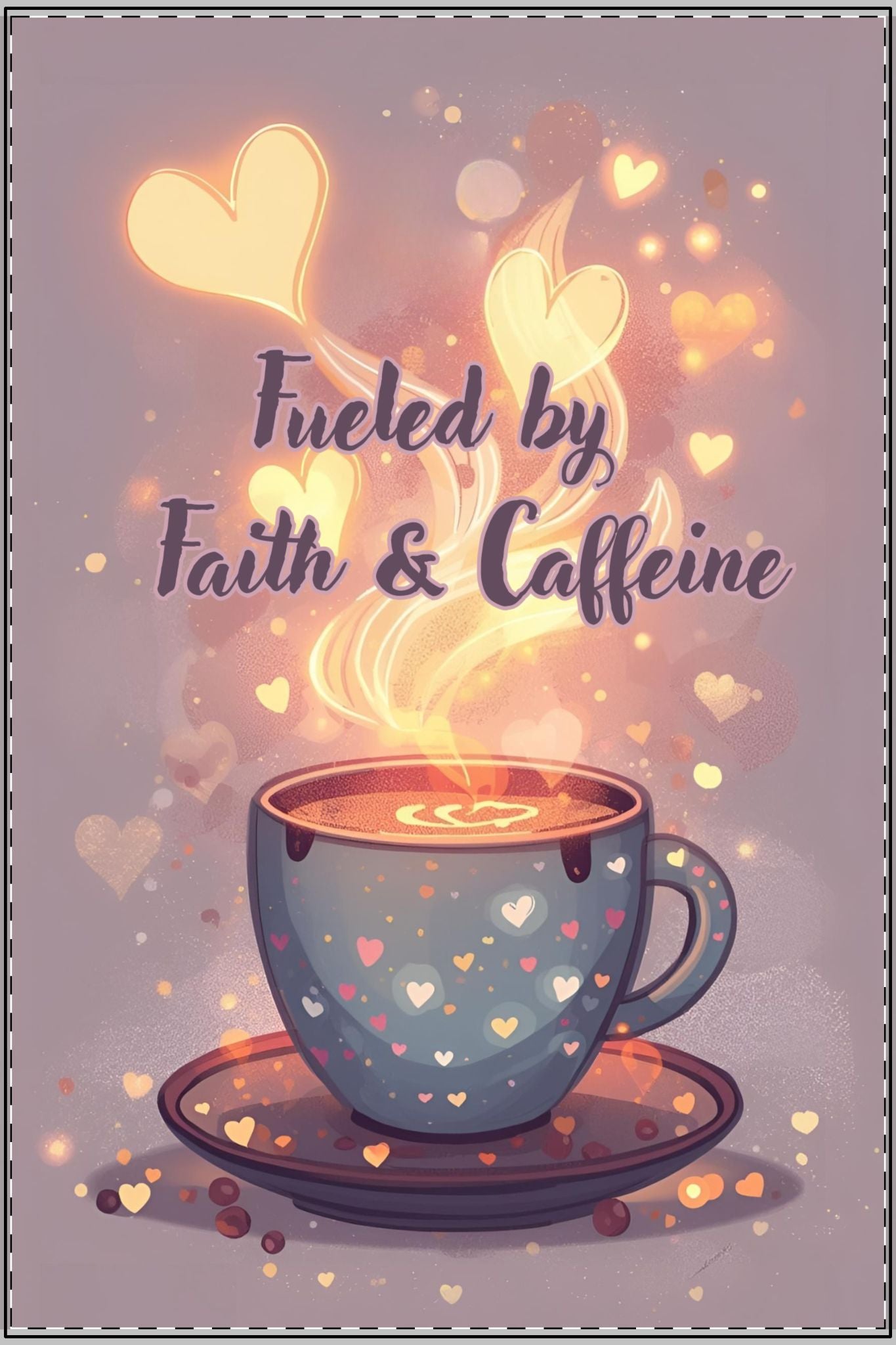 Fueled by Faith & Caffeine Satin Poster | Coffee Lover Faith, Inspirational Wall Decor