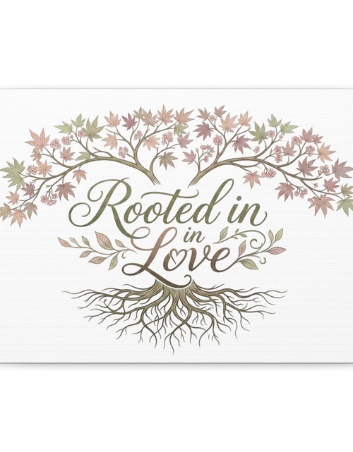 Load image into Gallery viewer, Rooted in Love Tree Canvas Wall Art — Inspirational Family Quote Home Decor
