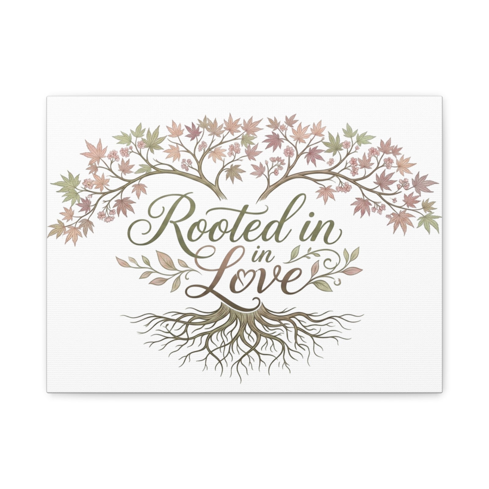 Rooted in Love Tree Canvas Wall Art — Inspirational Family Quote Home Decor