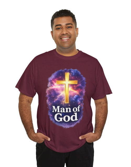 Load image into Gallery viewer, Man of God T-Shirt — Christian Cross  Men &amp; Boys Graphic Tee
