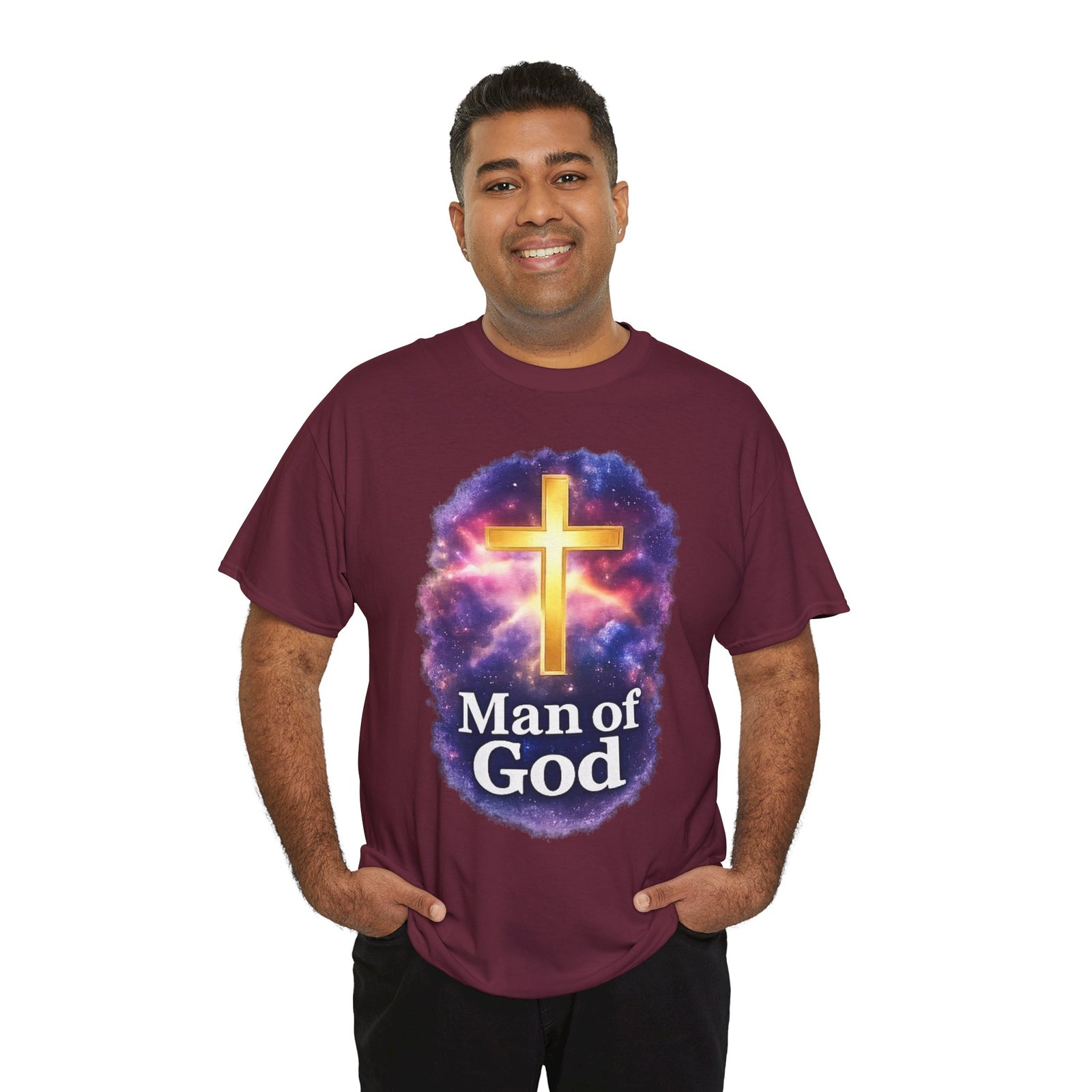 Man of God T-Shirt — Christian Cross  Men & Boys Graphic Tee