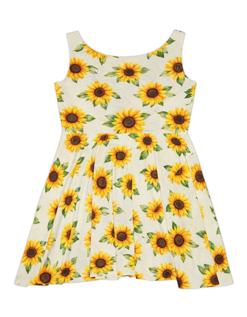Load image into Gallery viewer, Sunflower Skater Dress – Bright Yellow Floral Sundress, Sleeveless Summer Dress, Boho Garden Party &amp; Beach Outfit for Women
