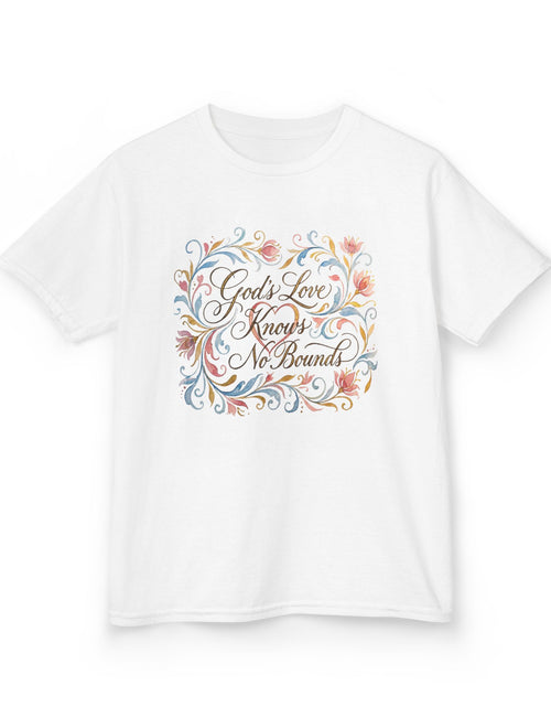 Load image into Gallery viewer, Kids Tee — "God's Love Knows No Bounds" Floral Shirt
