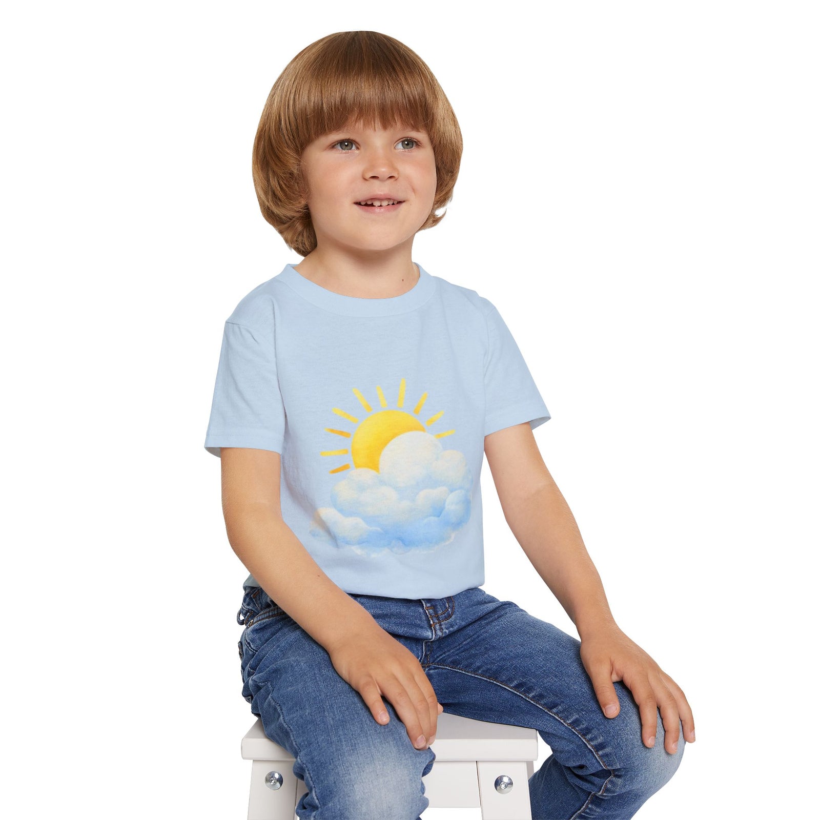Sunny Cloud Toddler T‑Shirt — Cute Sun & Cloud Graphic Tee for Kids