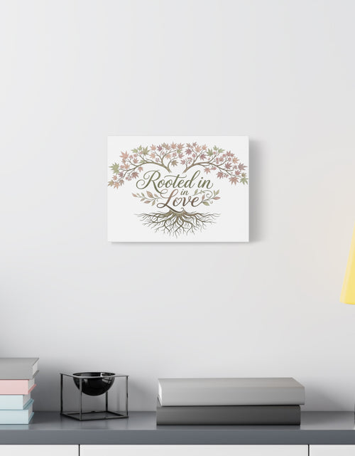 Load image into Gallery viewer, Rooted in Love Tree Canvas Wall Art — Inspirational Family Quote Home Decor
