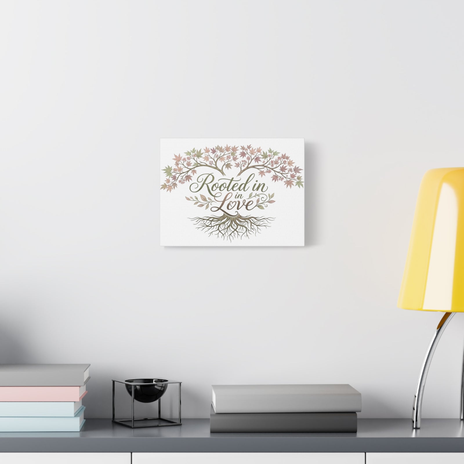 Rooted in Love Tree Canvas Wall Art — Inspirational Family Quote Home Decor
