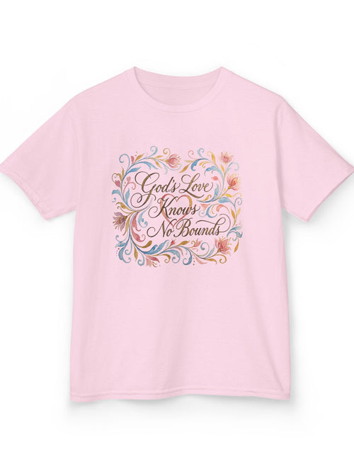 Load image into Gallery viewer, Kids Tee — "God's Love Knows No Bounds" Floral Shirt
