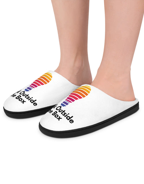 Load image into Gallery viewer, Think Outside The Box Men’s &amp; Women's Indoor Slippers — Colorful Lightbulb Design
