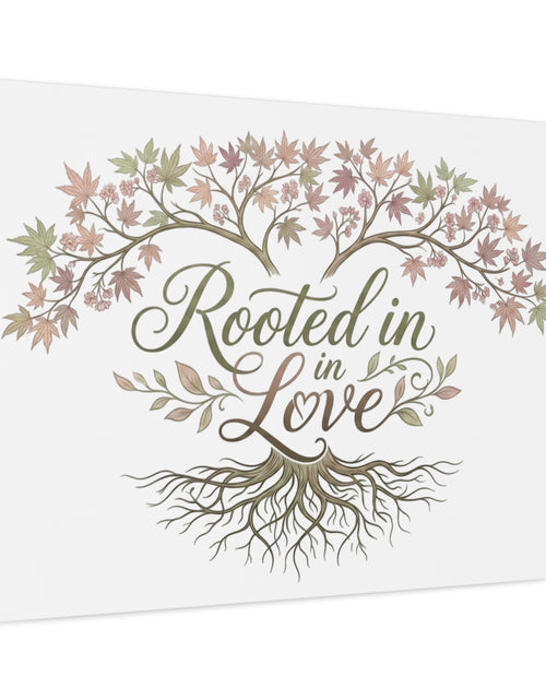 Load image into Gallery viewer, Rooted in Love Tree Canvas Wall Art — Inspirational Family Quote Home Decor
