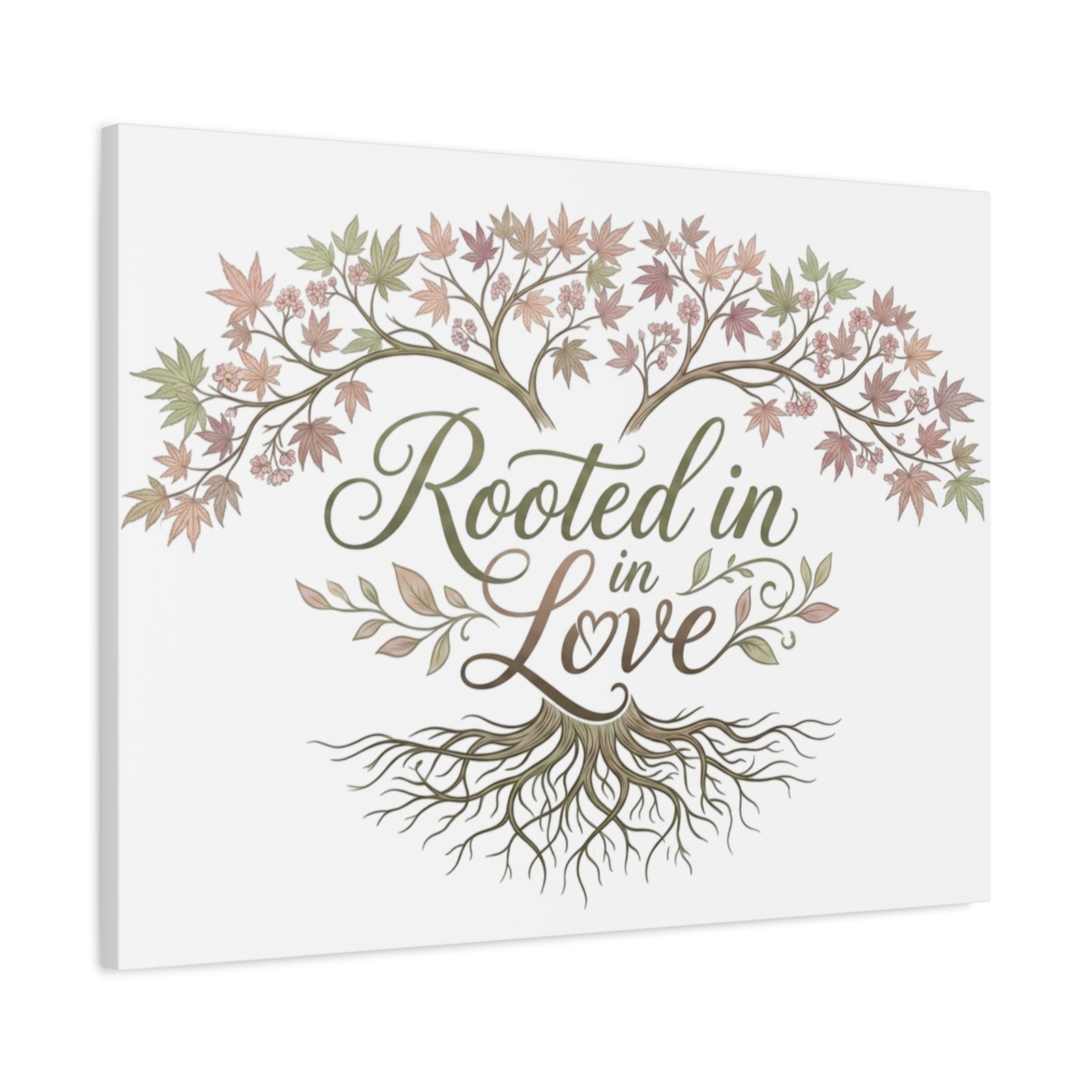 Rooted in Love Tree Canvas Wall Art — Inspirational Family Quote Home Decor