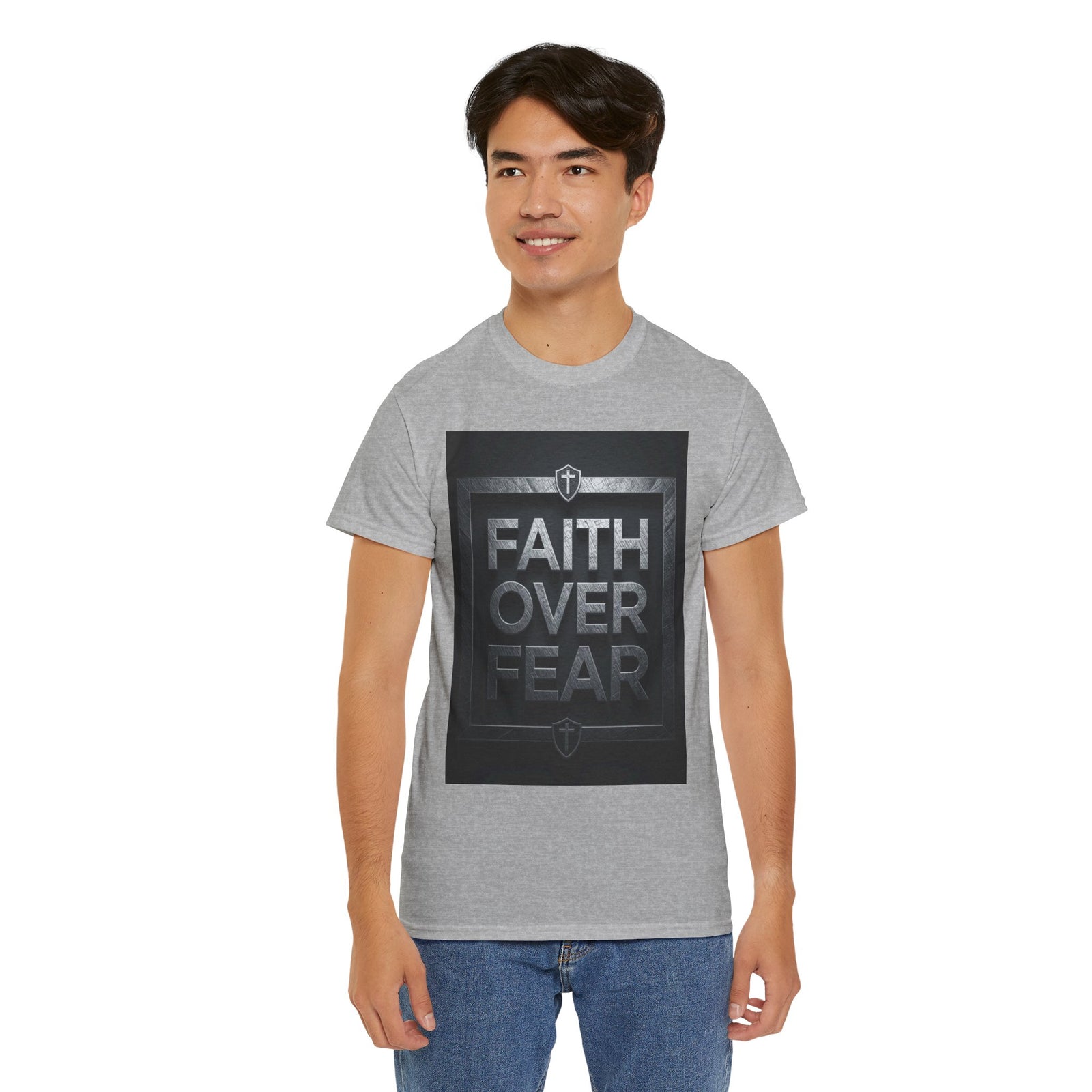 Faith Over Fear T-Shirt — Inspirational Christian Tee with Bold Typography For Men & Women