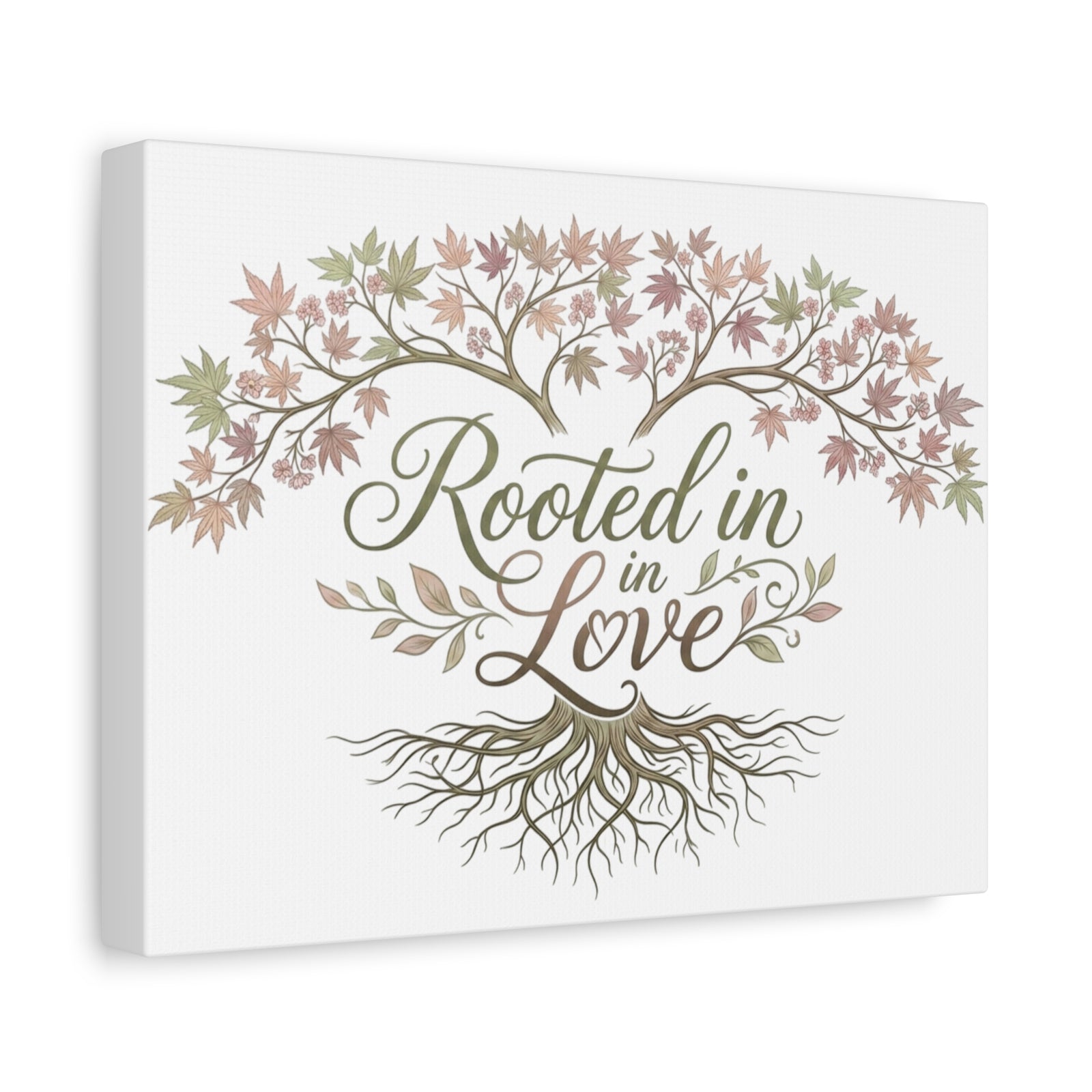 Rooted in Love Tree Canvas Wall Art — Inspirational Family Quote Home Decor