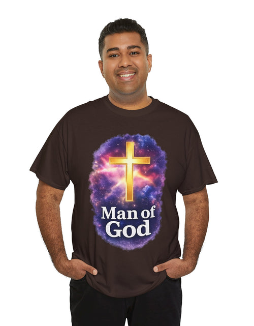Load image into Gallery viewer, Man of God T-Shirt — Christian Cross  Men &amp; Boys Graphic Tee
