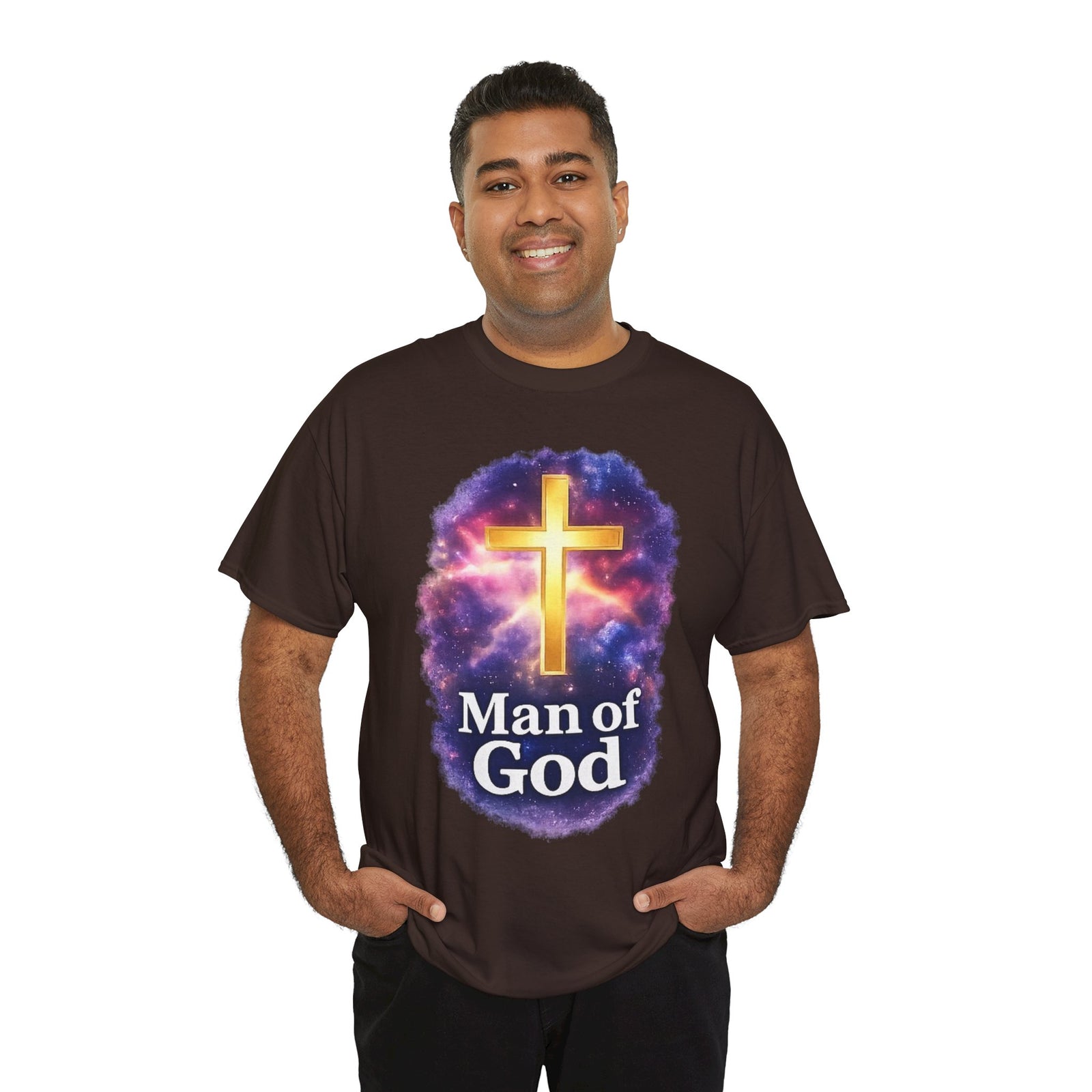 Man of God T-Shirt — Christian Cross  Men & Boys Graphic Tee